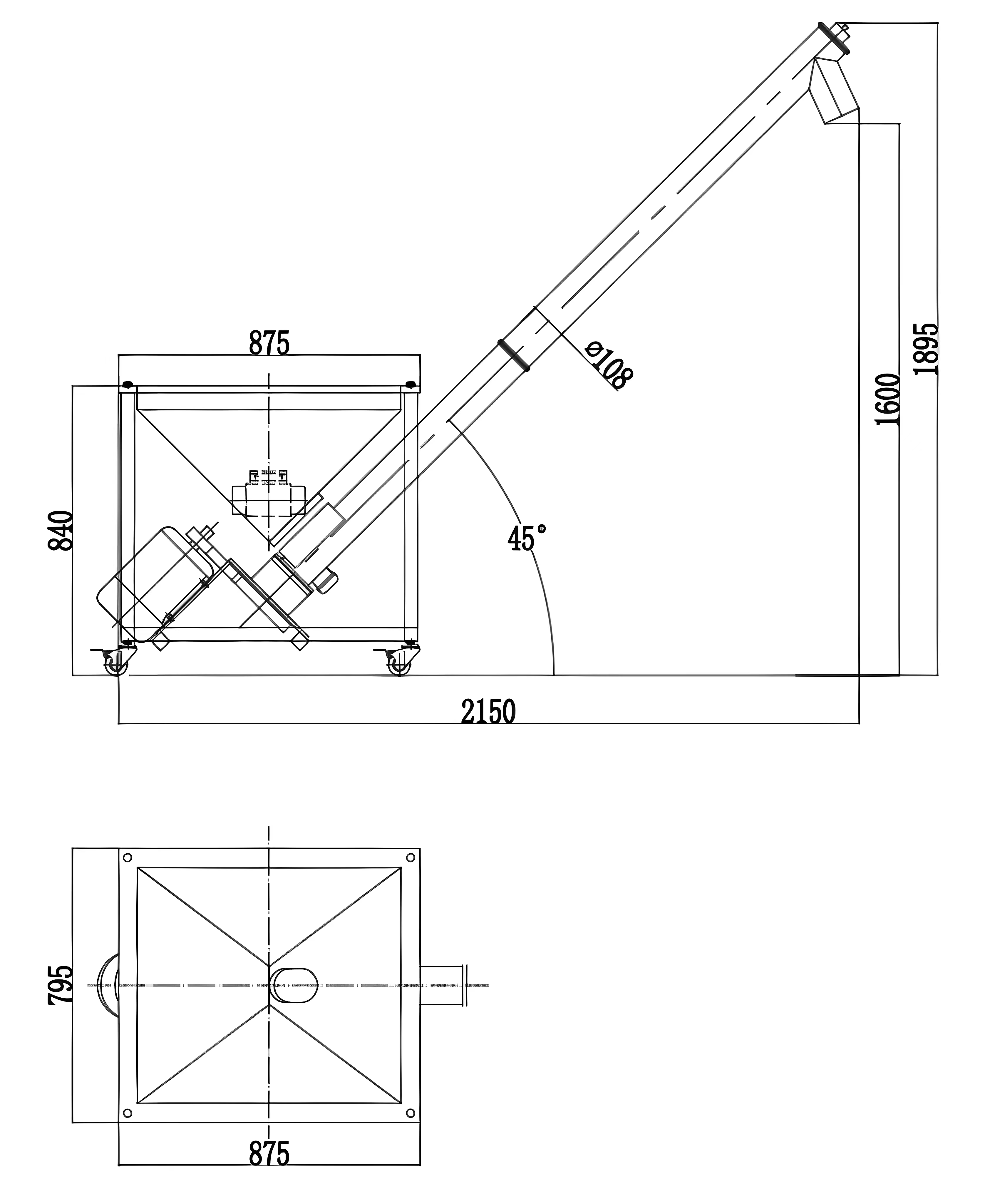 APT-T2 Screw Conveyor (Square Hopper)